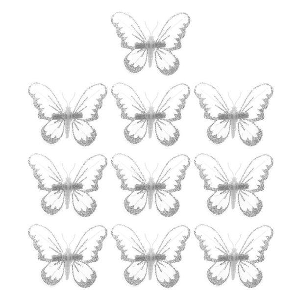 Mini Clips colgantes para árbol de Navidad, decoraciones familiares de Año Nuevo (blanco), 10 Uds.