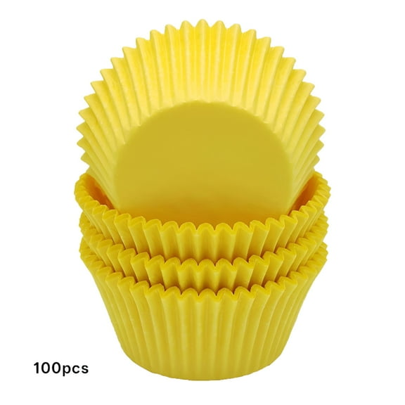 ACDANC Premium Yellow Greaseproof Cupcake Liners Muffin Paper Baking Cups Standard Size,100-Count