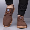 thumbnail image 4 of Men's Turquoise Suede Casual Oxford Shoes - Lightweight Lace-Up Dress Shoes, 4 of 9