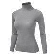 thumbnail image 3 of FashionMille Women Ribbed Knit Texture High Neck Long Sleeve Pullover Sweater, 3 of 5