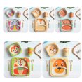 thumbnail image 4 of thinsony Kids Tableware Set 5Pcs Baby Bamboo Fiber Cartoon Bowl Animal Dinnerware Set Toddler Cup Spoon Fork, 4 of 5