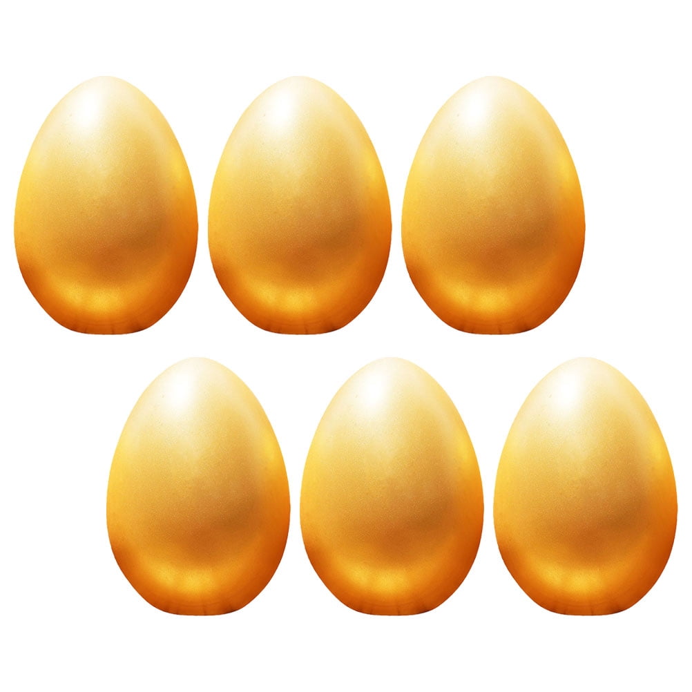 OUNONA 6Pcs Empty Golden Eggs Wedding Party Lottery Egg Multi-functional Golden Easter Egg