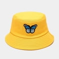 thumbnail image 2 of Charmgo Bucket Hat Clearance, Women's Butterfly Print Visor Bucket Hat Basin Hat Outdoor Lightweight Sun Hats for Women, Beach Hats for Women Yellow One Size, 2 of 2