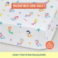 thumbnail image 3 of Wildkin Microfiber Fitted Crib Sheet for Boys & Girls, Soft & Breathable Fabric for Kids, Measures 52 x 28 Inches, Fits Standard Crib Mattress, BPA-free (Mermaids Blue), 3 of 8