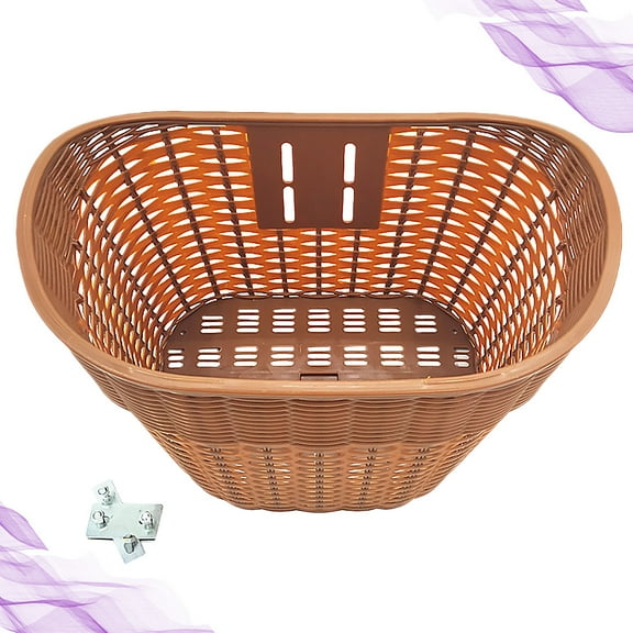 Retro Style Bike Basket with Large Capacity Made of Durable Plastic in Chocolate Color for Bike Use