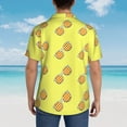 thumbnail image 6 of Sunglasses Yellow Hawaiian Shirts For Men, Summer Short-Sleeve Relaxed-Fit Button-Down Shirts Medium, 6 of 9
