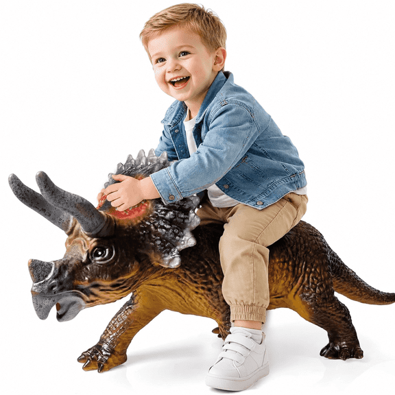 Dinosaurs King Giant Triceratops Dinosaur Toy – 32 inches Realistic Lifelike Dinosaur Figure, Jumbo Dino Toys for Kids Toddler 3-5 5-7 Years, Perfect Party Favors, Birthday Gifts