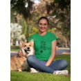 thumbnail image 2 of Puppy Paw  "You Me And The Dog" Cute Dog Lovers  Women Green T-Shirt, Female XX-Large, 2 of 4