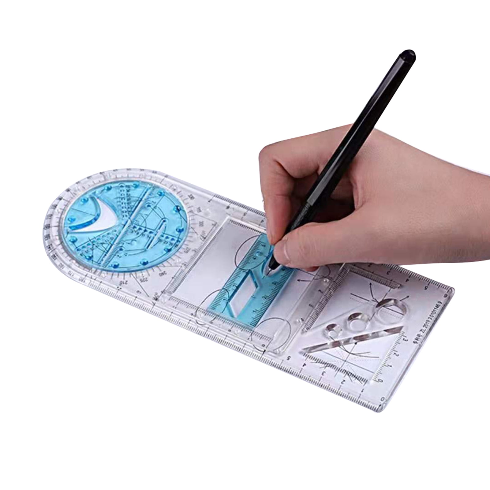 IKemiter Multifunctional Geometric Ruler Geometric Drawing Template