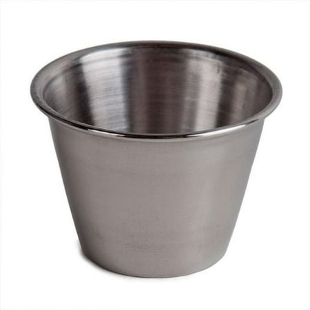 

48 Pcs Tablecraft 5067 Silver 2 1/2 Ounce Stainless Steel Round Metallic Sauce Cup Each