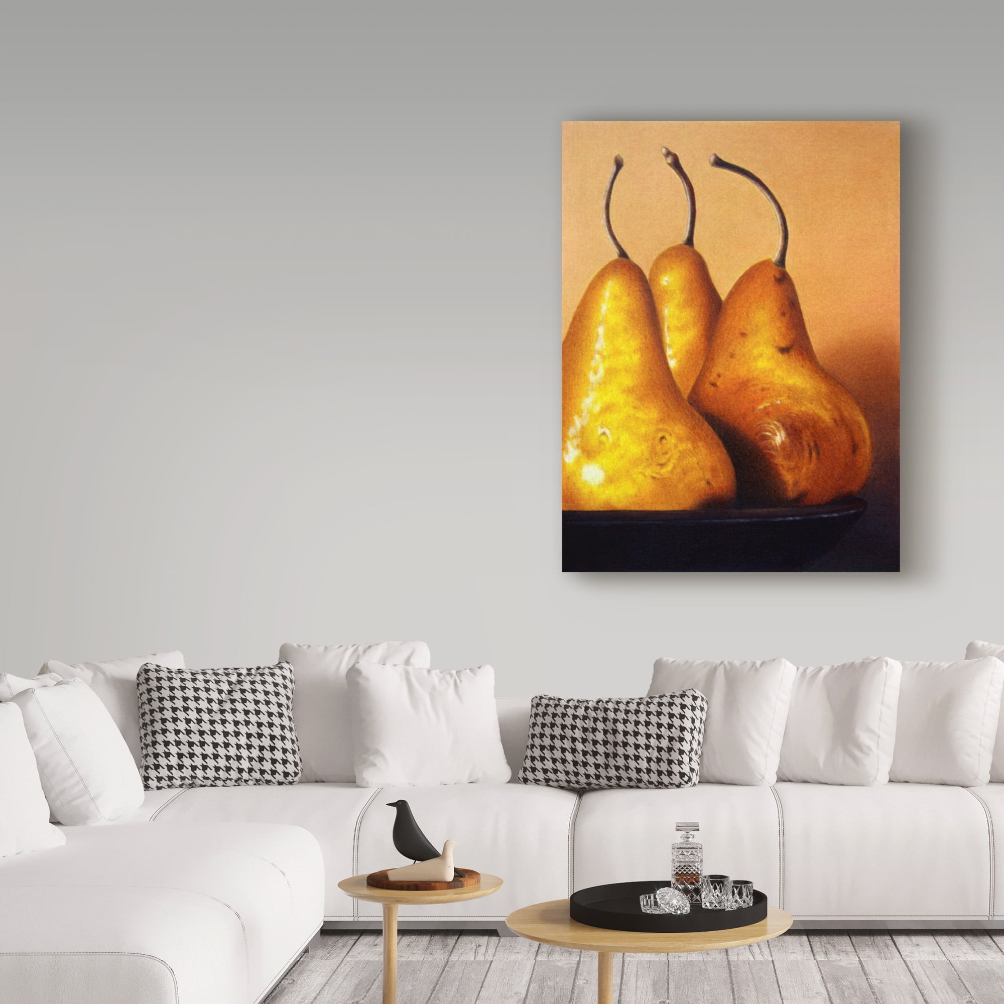 Trademark Fine Art 'Three Pears on Stonehenge' Canvas Art by Cecile Baird