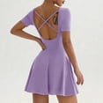 thumbnail image 6 of DHFJKG Tennis Dresses For Women With Built in Shorts Side Pockets Athletic Dress Summer Short Sleeve Square Neck Fitness Golf Workout Dress Versatile Dresses, 6 of 7
