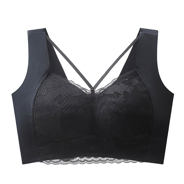 Brasier sin Varillas Mujer Sujetadores de Encaje sin Costuras de Tela de Mantequilla para Mujer, sin Aros, Cómodos, de Malla, Acolchados, con Espalda Suave y Alisadores Extra Grande