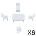 thumbnail image 1 of 6x 1:75 Muebles de Casa de Muñecas, Muebles de Muñeca de Mesa de Silla en Miniatura para Comedor de Muñecas 6 piezas, 1 of 8
