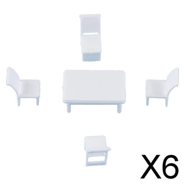 6x 1:75 Muebles de Casa de Muñecas, Muebles de Muñeca de Mesa de Silla en Miniatura para Comedor de Muñecas 6 piezas