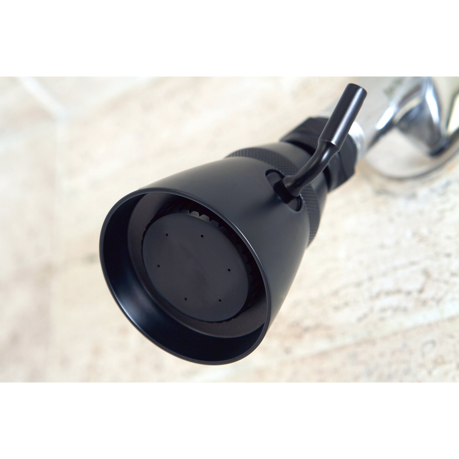 Kingston Brass Wall Mount Tub and Shower Faucet Matte Black with 7 GPM Spout and ADA Lever Handles
