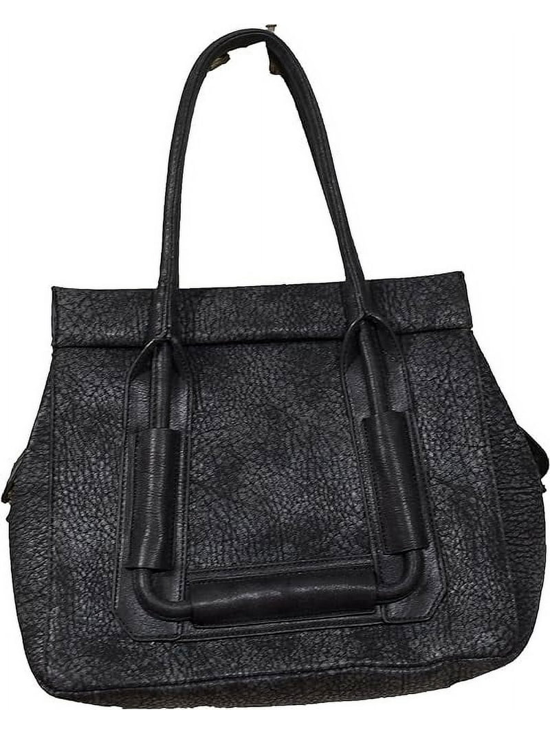 SR SQUARED BY SONDRA ROBERTS Large Distressed Metallic Satchel