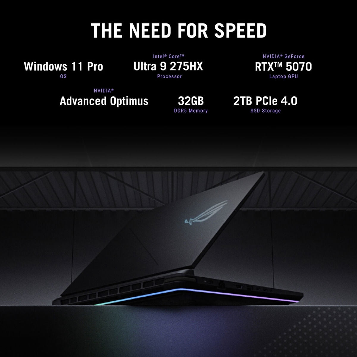 ASUS ROG Strix G16 G615 16" WQXGA 240Hz Gaming Laptop, Intel Core Ultra 9 275HX 2.7GHz, 32GB RAM, 2TB SSD, NVIDIA GeForce RTX 5070 8GB, Windows 11 Pro, Gray