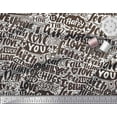 thumbnail image 2 of Soimoi Brown Cotton Voile Fabric Just Love Forever Text Printed Craft Fabric by the Yard 42 Inch Wide, 2 of 3