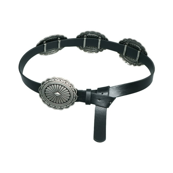 lanema PU Waist Belts with Carved Floral Buckle Thin Adjustable Waist Belt Woman Girls Jeans Dresses Skirt Coat Waistband