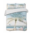 thumbnail image 2 of Summer Beach Chair Twin XL Size Down Alternative Comforter, Lightweight Comforter Quilt Bedding Set with Pillow Shams Coastal Palm Trees Canoeing All Seasons Bed Comforter Duvet Insert 68"x98", 2 of 7