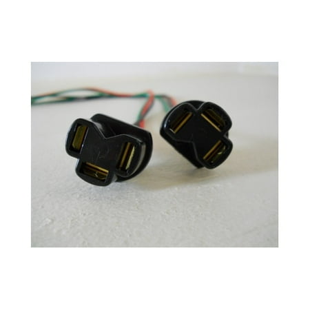 01 Plug Prong - (2) Headlight Lamp Wire Plug Pitails / 3 Flat Prong Plug / 20