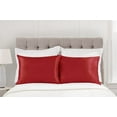 thumbnail image 5 of Auchen Satin Pillow Case, 2 Pack Satin Queen Silky Pillowcase for Hair and Skin, Satin Pillowcase Set of 2-Queen Size(20"x30")Red, 5 of 11