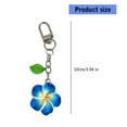 thumbnail image 5 of Tropical Floral Key Holder Colorful Bag Charm Frangipani Keychain Accessory, 5 of 18