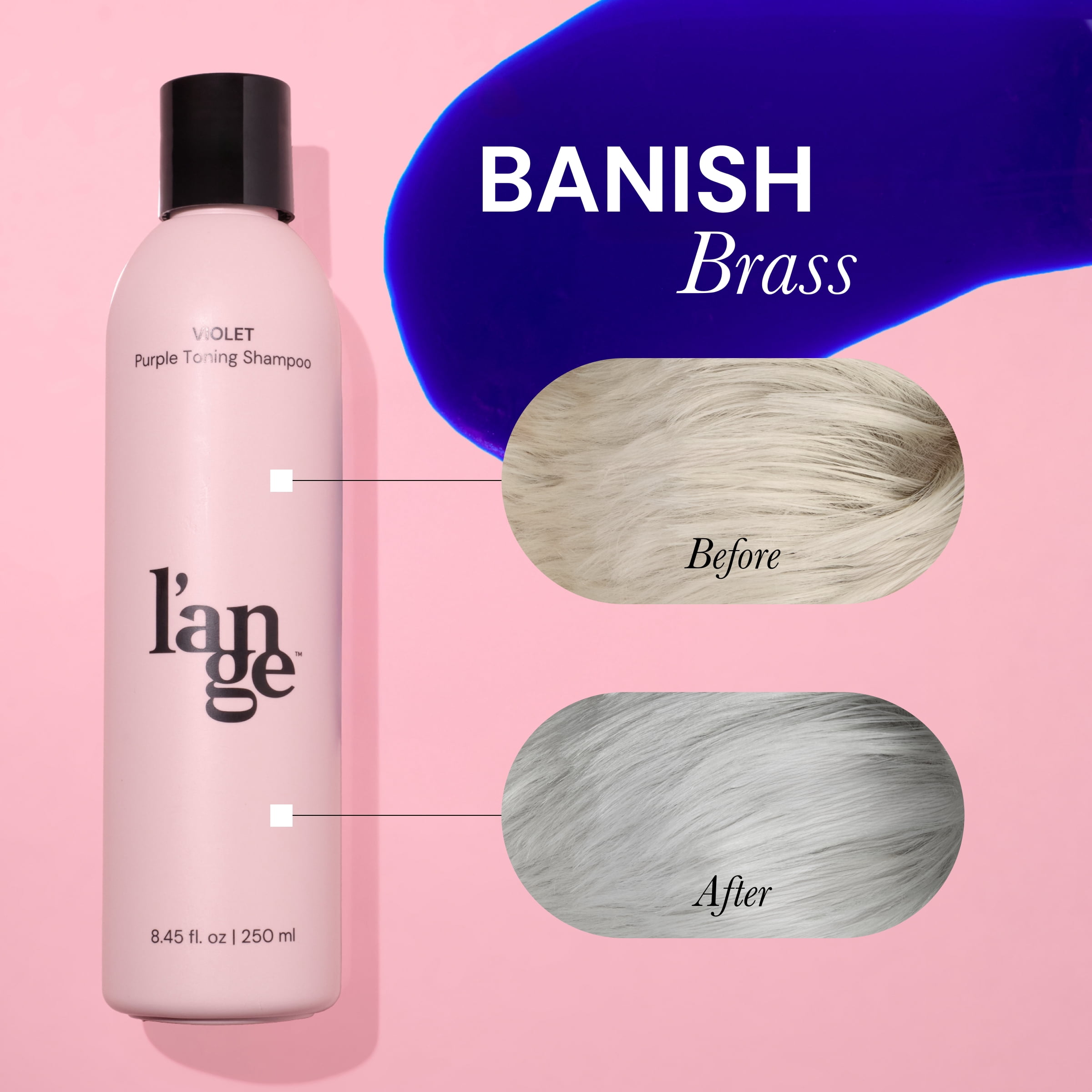 L'ange Hair Violet Purple Toning Shampoo | Tone Corrector for All Hair | UV Protection | Removes Brassy Tones