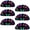 Multicolored 3, variant on PhooArto 6 Pcs Cup Drawer Pulls, Color Electric Guitars Pattern Shell Shape Handles Cabinet Knobs for Dresser Cupboard Closet Wardrobe with Screws