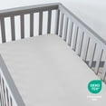 thumbnail image 5 of Bare Home 2 Pack Fitted Sheets - Premium 1800 Collection - Ultra Soft - Crib, Pink Slipper/Cloud Grey, 5 of 7