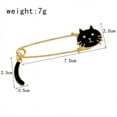 thumbnail image 4 of Black Gold Alloy Animal Cat Brooch Safety Pin Lapel, 4 of 7