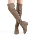 thumbnail image 3 of Women's Over The Knee Thigh High Stretch Boots Shoes LEGGY KHAKI Size 7.5, 3 of 5