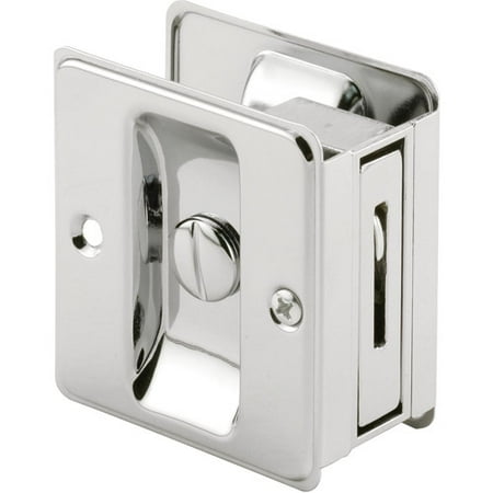 Chrome Pocket Door Hardware - Prime Line Products N6773 Chrome Pocket Door Privacy Lock