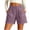 Purple, variant on Asxite Womens Shorts Summer Fashion Faux Linen Elastic Waist 2 Pockets Button Casual