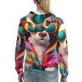 thumbnail image 7 of Lsque Colorful Sunglasses Dog Pattern Casual Women's Hoodie,Hooded Sweatshirt with Kangaroo Pocket,Pullover Hoodie with Eye-catching Drawstrings-Medium, 7 of 7