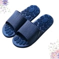 thumbnail image 2 of EeaseMX Sandalias de baño antideslizantes, zapatillas de masaje, chanclas de interior para viajes, hoteles y hogar (azul oscuro, talla 40-41), 2 of 7