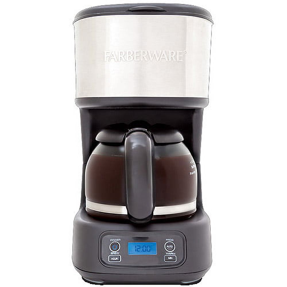 Farberware 5 Cup Programmable Black & Stainless Steel Coffee Maker - image 2 of 3