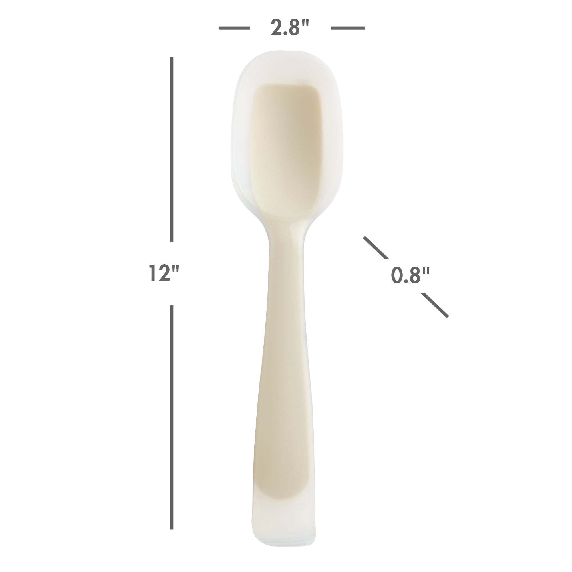 Mainstays Dual-Ended Turner and Solid Spoon Scraper, Light Gray