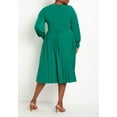 thumbnail image 5 of ELOQUII Women's Plus Size Knot Front Pleated Skirt Dress, 5 of 6
