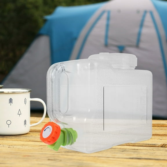 WHAMVOX Transparent PC Water Container for Camping with Strong Handle Lightweight Portable 3L