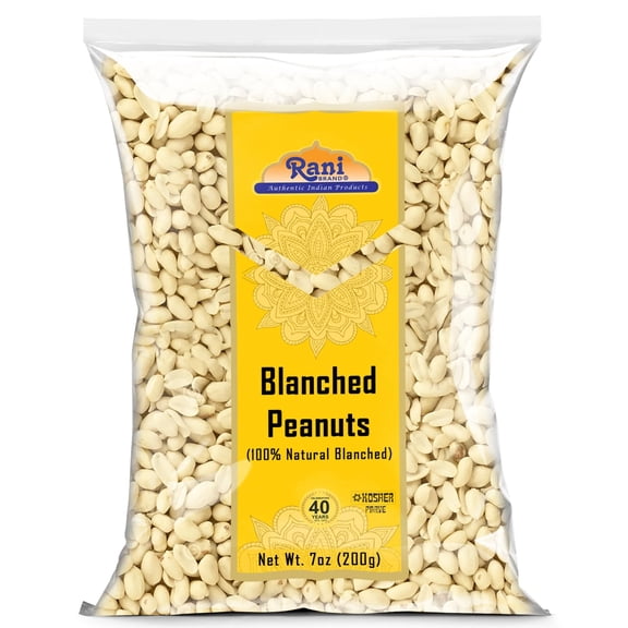 Rani Peanuts Skinless (Blanched, Uncooked) 7oz (200g) ~ All Natural | Vegan | Gluten Friendly | Kosher ~ Spanish Grade Groundnuts