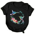 thumbnail image 1 of PENGXIANG T-Shirt Décontracté à Manches Courtes Imprimé Lettres pour Femmes, 1 of 6