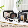 thumbnail image 3 of Set de bolsas de maquillaje Yeyeplum Leather Clear para mujer, 4 unidades, 3 of 6
