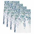 thumbnail image 2 of Teal Blue Eucalyptus Leaves Kitchen Towels Set of 4, Spring Floral Summer Botanical Absorbent Dish Towels for Kitchen, Microfiber Hand Towel, Quick Drying Tea Towel for Cleaning Decorative Dishcloths, 2 of 7