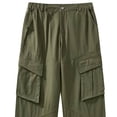 thumbnail image 6 of Blmnix Baggy Pants Men Low Rise Cargo Cotton Pants Travel Pants Bottoms Straight-Leg Green Long Casual Pants for Men,XXL, 6 of 8