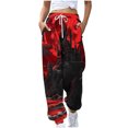 thumbnail image 2 of WXLWZYWL Halloween Sweatpants for Women Scary Bloody Splash Print Fleece Lined Bottoms Gym Workout Pants Halloween 2024 Fall Jogger Pants, 2 of 5