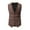 Coffee, variant on IROINNID Men's V-Neck Peak Lapel Sleeveless Solid Color Casual Single-breasted Vest Gilet Fit Breathable Business Streetwear Jacket