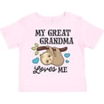 thumbnail image 3 of Inktastic My Great Grandma Loves Me with Sloth and Hearts Boys or Girls Toddler T-Shirt, 3 of 5