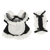 Pet Outfit Comfortable Universal Cotton Cat Pet Maid Lace Dress for Kitty